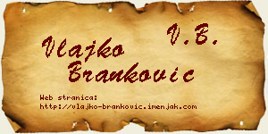 Vlajko Branković vizit kartica